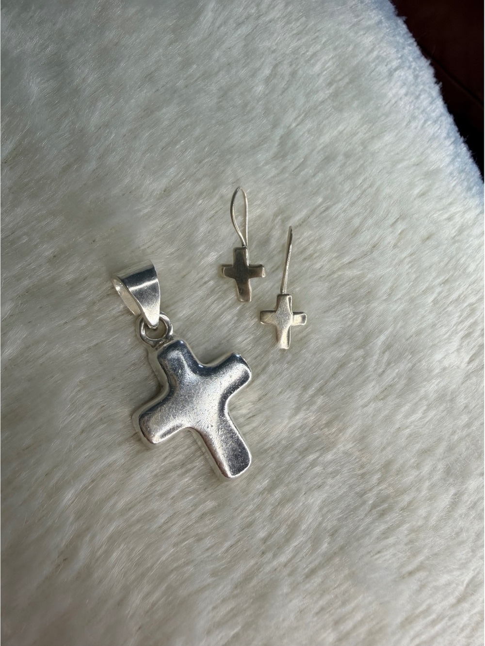 Vintage HTF Silpada Cross Set Pendant S0437 & Earrings W0330 Retired